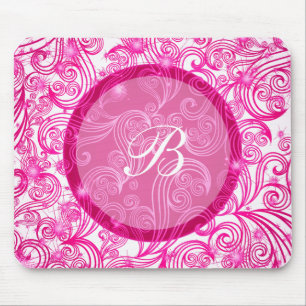 Rosa Monogramm Mousepads