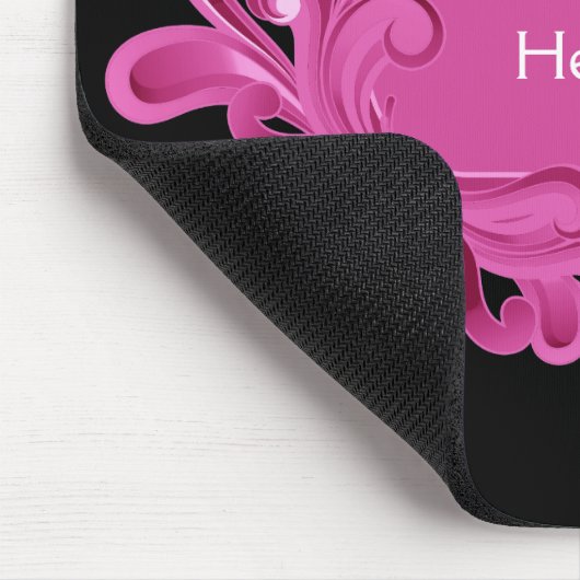 Rosa Monogramm Mousepads (Ecke)