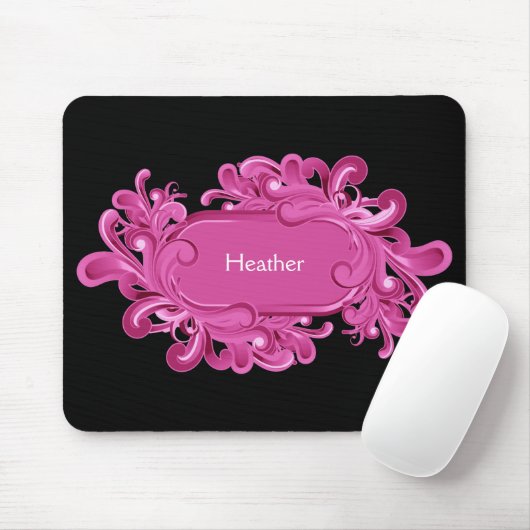 Rosa Monogramm Mousepads (Mit Mouse)