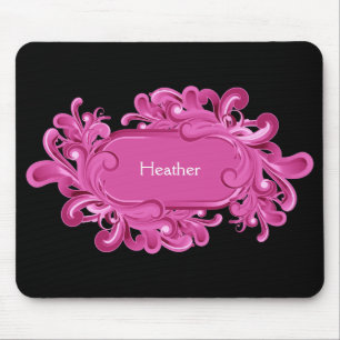 Rosa Monogramm Mousepads