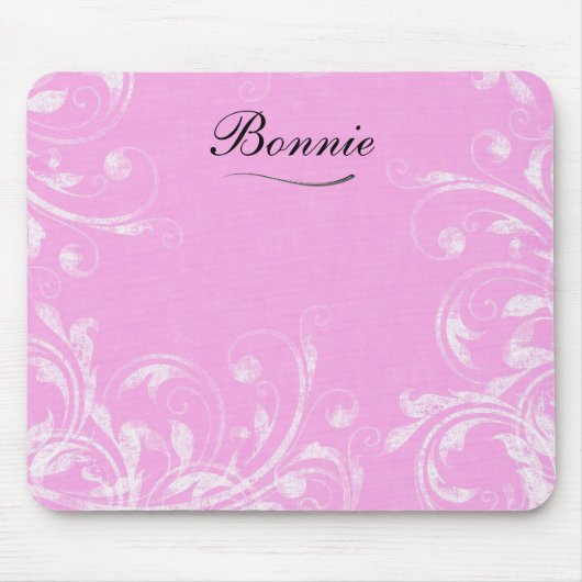 Rosa Monogramm Mousepads (Vorne)