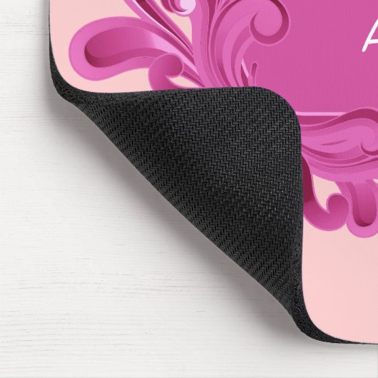 Rosa Monogramm Mousepads (Ecke)