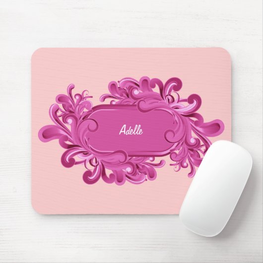 Rosa Monogramm Mousepads (Mit Mouse)