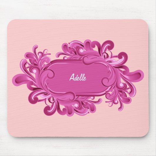 Rosa Monogramm Mousepads (Vorne)