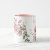 Rosa Monogramm Name Frauen Tasse (Zentrum)
