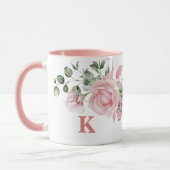 Rosa Monogramm Name Frauen Tasse (Links)