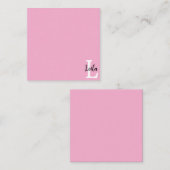 Rosa Monogramm-Name-Skript personalisiertes Design Mitteilungskarte (Vorne/Hinten)