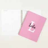 Rosa Monogramm-Name-Skript personalisiertes Design Planer (Anzeige)