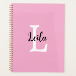 Rosa Monogramm-Name-Skript personalisiertes Design Planer