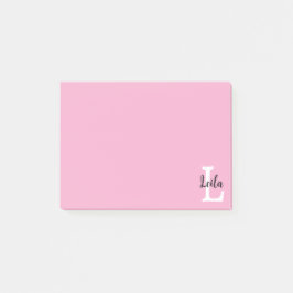 Rosa Monogramm-Name-Skript personalisiertes Design Post-it Klebezettel