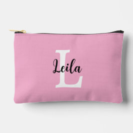 Rosa Monogramm-Name-Skript personalisiertes Design Zubehörtasche