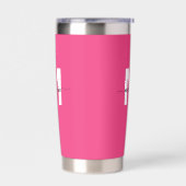Rosa Monogramm-Name Thermobecher (Links)