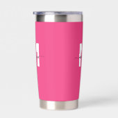 Rosa Monogramm-Name Thermobecher (Rechts)