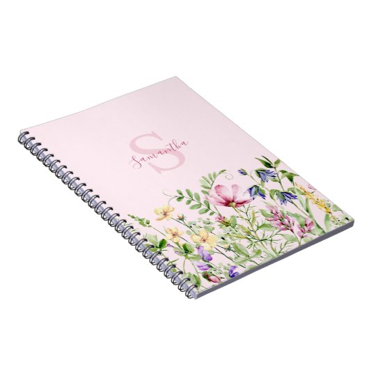 Rosa Monogramm Notizblock (Rechte Seite)