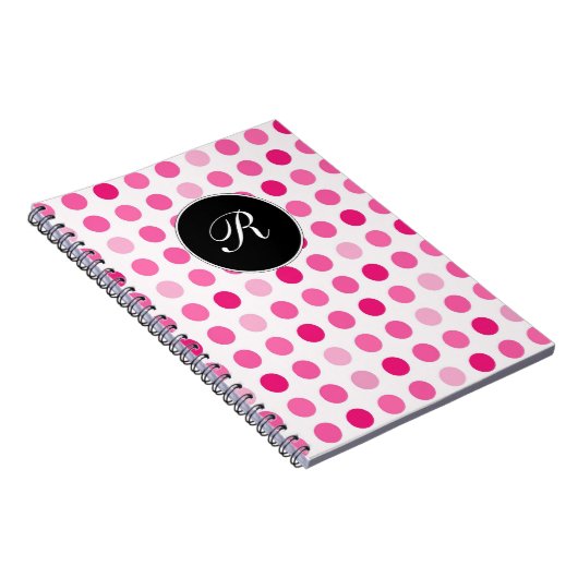 Rosa Monogramm-Notizbuch-Zeitschrift Notizblock (Rechte Seite)