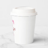 Rosa Monogramm-Papierbecher | Benutzerdefinierter  Pappbecher (Links)