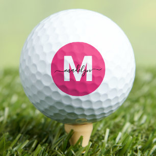 Rosa Monogramm Personalisiert Golfball