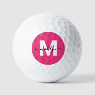 Rosa Monogramm Personalisiert Golfball