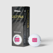 Rosa Monogramm Personalisierter Golfball (Verpackungen)