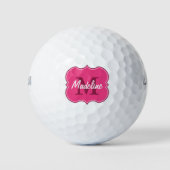 Rosa Monogramm Personalisierter Golfball (Vorderseite)