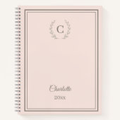 Rosa Monogramm personalisiertes Quiet Luxury Notizblock (Vorderseite)