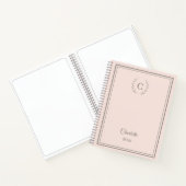 Rosa Monogramm personalisiertes Quiet Luxury Notizblock (Innenseite)