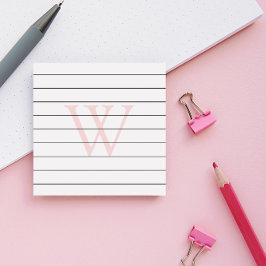 Rosa Monogramm Post-it Klebezettel