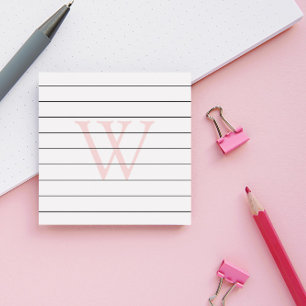 Rosa Monogramm Post-it Klebezettel