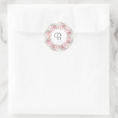 Rosa Monogramm Runder Aufkleber (Tasche)