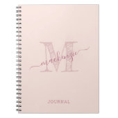 Rosa Monogramm Rustikale Chic Personalisiert Notizblock (Vorderseite)