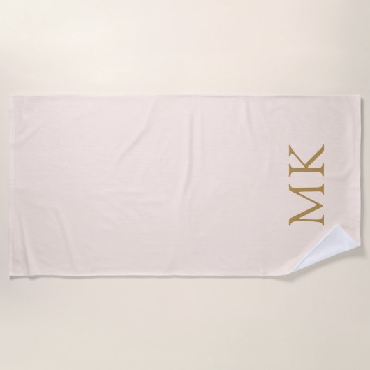 Rosa Monogramm Strandtuch (Vorderseite)
