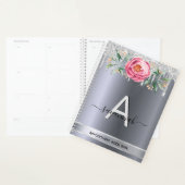 Rosa Monogramm-Termine für den Silber-Glitzer Planer (Anzeige)