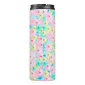 Rosa Monogramm-Thermalbecher mit Blumenmuster Thermosbecher (Rückseite)