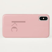 Rosa Monogramm-Typografie Case-Mate iPhone Hülle (Rückseite (Horizontal))