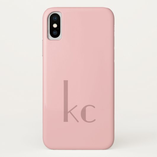 Rosa Monogramm-Typografie Case-Mate iPhone Hülle (Rückseite)