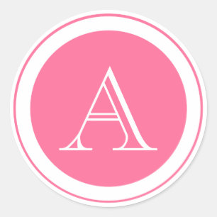 Rosa Monogramm Umhüllung Siegel Aufkleber