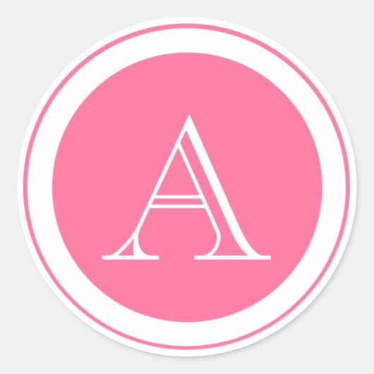 Rosa Monogramm Umhüllung Siegel Aufkleber (Vorderseite)