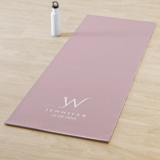 Rosa Monogramm und Name Yoga Mat Yogamatte