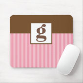 Rosa Monogramm und Streifen Mousepad (Mit Mouse)