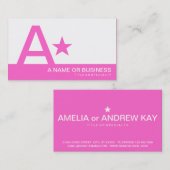 rosa Monogramm Visitenkarte (Vorne/Hinten)