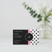 Rosa Monogramm-Visitenkarten Visitenkarte (Stehend Vorderseite)