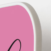 Rosa monogramm Wasserfarben-Blume Pickleball Schläger (Linke Seite)