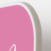 Rosa monogramm Wasserfarben-Blume Pickleball Schläger (Linke Seite)