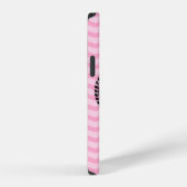 Rosa monogrammiertes Chevron-Muster iPhone 12 Hüll Hülle (Rechte Seite)