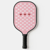 Rosa Monotone Hört Persönliches Monogramm Pickleball Schläger (Rückseite)