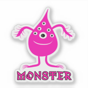 rosa Monster Aufkleber