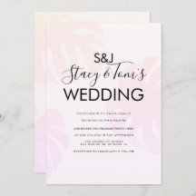 Rosa Monstera Hand Drawn Botanische Hochzeit