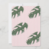 Rosa Monstera Tropical Girls Grüne Kinderdusche Einladung (Rückseite)