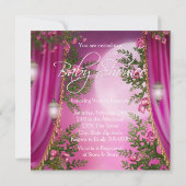 Rosa Moon Baby Girl Dusche Einladungen (Rückseite)