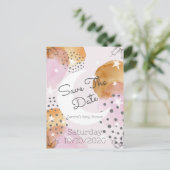 Rosa Moon Save the Date Ankündigungspostkarte (Stehend Vorderseite)